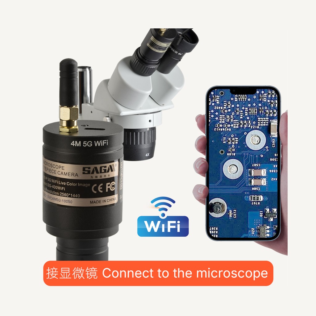 SAGA WiFi Digital Eyepiece for Microscope & Telescope (Antenna)